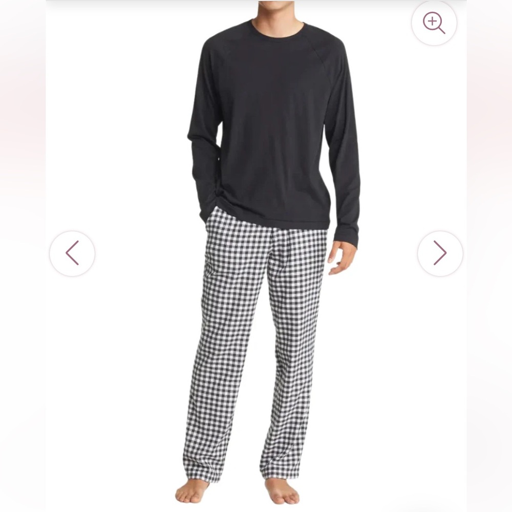 UGG Men's Steiner Top Pajama Long Sleeve Shirt in Black Size Medium